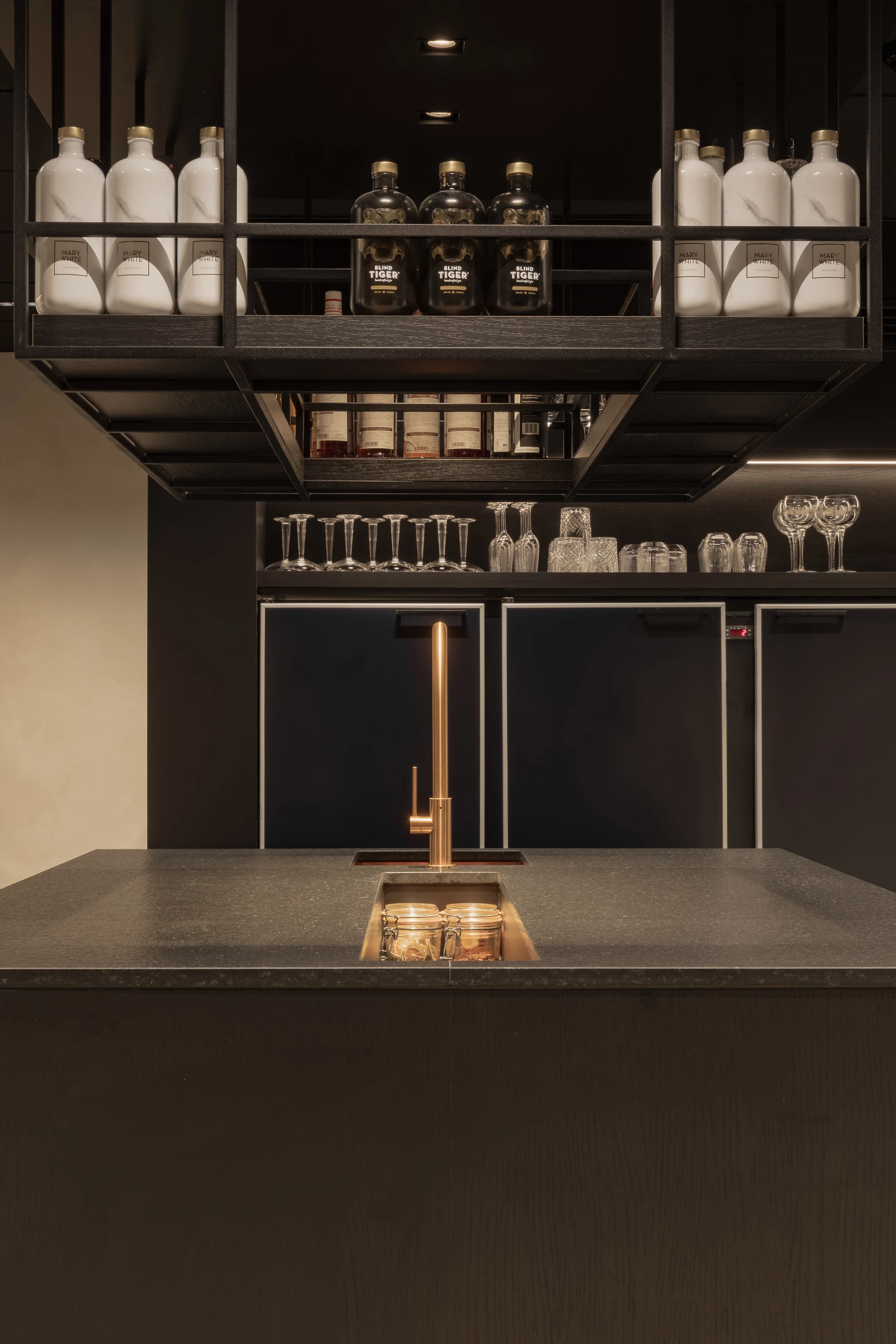 Close up van de bar in Restaurant Herenhuis Izegem